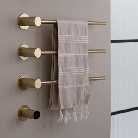 JTP Designer Towel Rail Brushed Brass JTP Onyx Electric Designer Towel Radiator