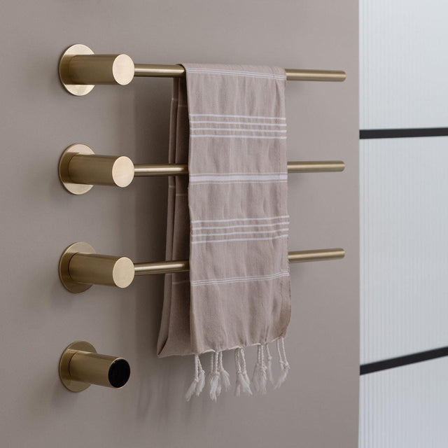 JTP Designer Towel Rail Brushed Brass JTP Onyx Electric Designer Towel Radiator
