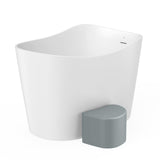 Roca Modern Freestanding Bath Roca Ohtake Oval Freestanding Stonex® Oval Japanese Bath with Click-Clack Waste