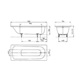 Kaldewei Single Ended Bath Kaldewei Saniform Plus Single Ended Steel Bath with Leg Set