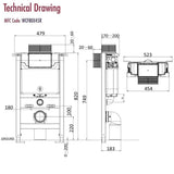 Crosswater Wall Hung WC Frame Crosswater 0.82m Dual Flush WC Support Frame Set with Flush Plate