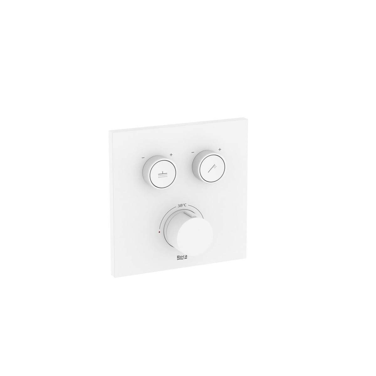Roca Concealed Shower Valve Matt White Roca T-3000 Square Bath Shower Mixer with Built-In Valve