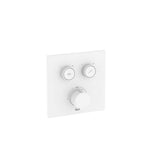 Roca Concealed Shower Valve Matt White Roca T-3000 Square Bath Shower Mixer with Built-In Valve