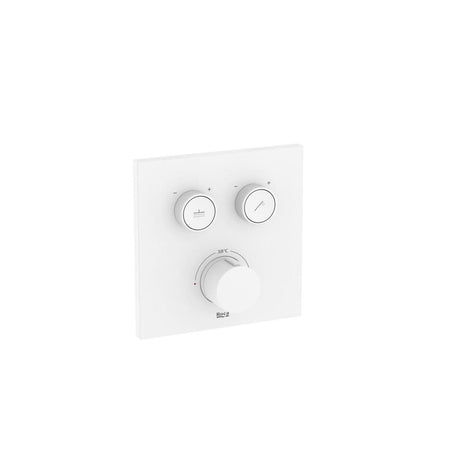 Roca Concealed Shower Valve Matt White Roca T-3000 Square Bath Shower Mixer with Built-In Valve