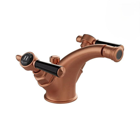Vado Bidet Tap Brushed Bronze/Black Booth & Co. Axbridge Lever Mono Bidet Mixer Tap with Pop-Up Waste