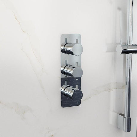 Imex Concealed Shower Valve Imex Ravine 3 Outlet, 3 Handle Concealed Thermostatic Shower Valve