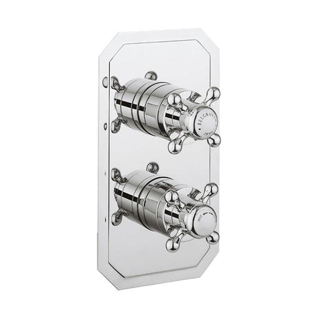Crosswater Concealed Valve Crosswater Belgravia Crosshead Vertical 1 Outlet, 2 Handle Thermostatic Concealed Shower Valve in Chrome