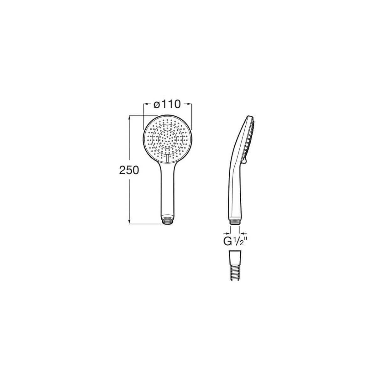 Roca Shower Handset Roca Sensum 3 Function Shower Handset