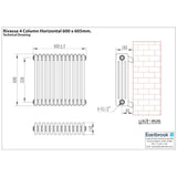 Eastbrook Eastbrook Rivassa Traditional 4 Column Radiator in Matt Anthracite
