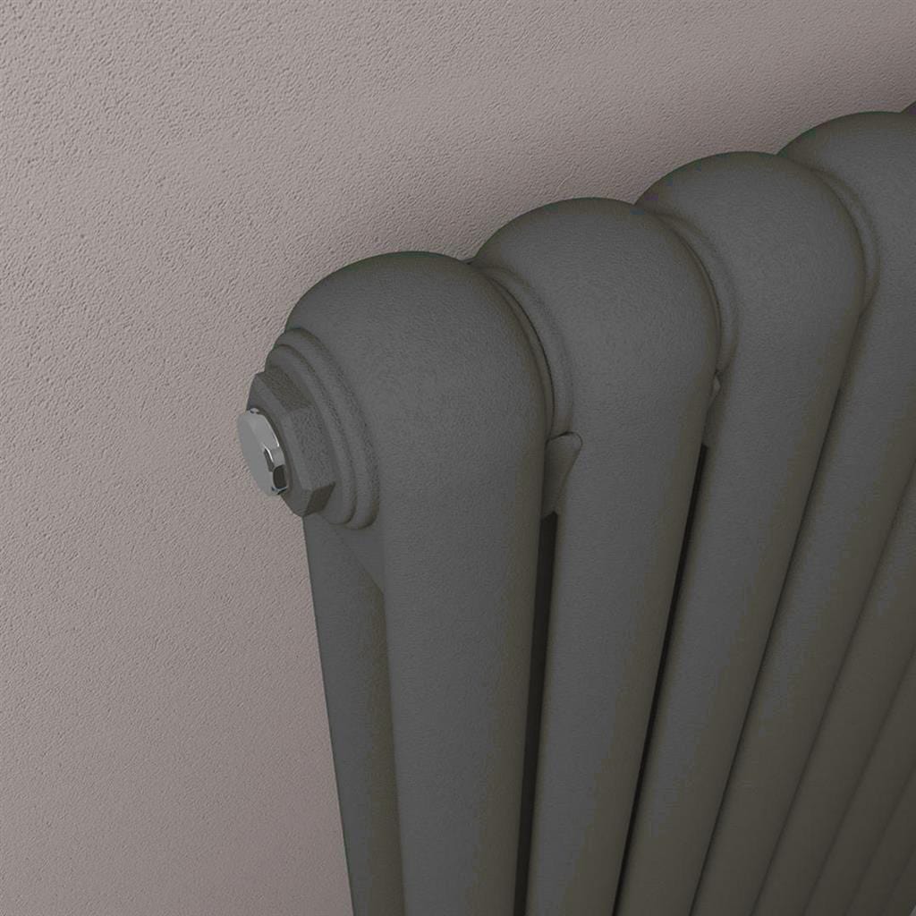 Eastbrook Column Radiator Eastbrook Rubano Straight Horizontal Traditional Column Radiator in Matt Anthracite
