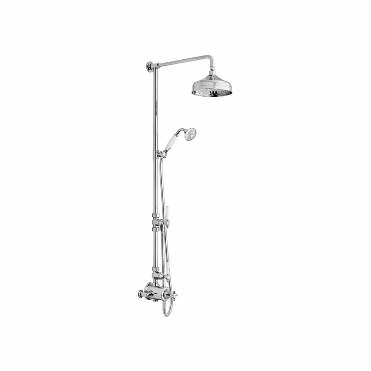 Vado Exposed Shower Set Chrome Booth & Co. Axbridge Exposed 2 Outlet Shower Set with Fixed Shower Head and Handset