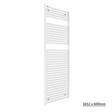 Tissino Ladder Rails 1652 x 600 / Central Heating Tissino Hugo2 Designer Towel Radiator in Mount Blanc