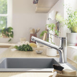 Hansgrohe Kitchen Tap Chrome Hansgrohe Zesis M33 Single Lever Kitchen Mixer Tap 150 with Pull-Out Spray