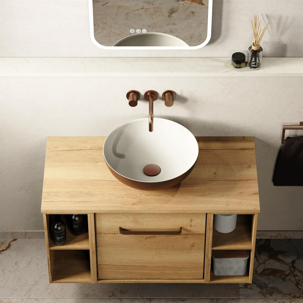 Crosswater Countertop Basin Brushed Bronze Effect Crosswater Circus 400mm Round Countertop Basin