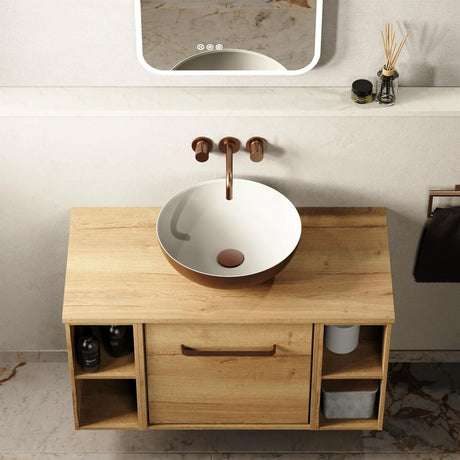 Crosswater Countertop Basin Brushed Bronze Effect Crosswater Circus 400mm Round Countertop Basin