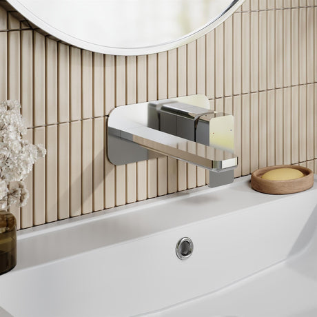 Aquarius Bathrooms Wall Mounted Basin Tap Chrome Aquarius Tetra Wall Mounted 2 Tap Hole Basin Mixer Tap