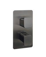 JTP Concealed Shower Valve Brushed Black JTP HIX 1 Outlet, 2 Handle Thermostatic Concealed Shower Valve