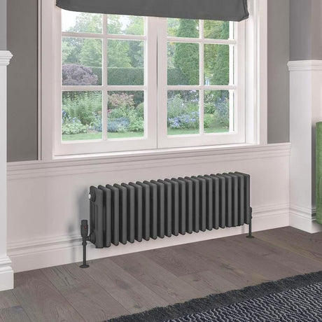 Eastbrook 300 x 1010 / Electric Only Eastbrook Rivassa Traditional 4 Column Radiator in Matt Anthracite