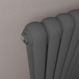 Eastbrook Column Radiator Eastbrook Rubano Straight Horizontal Traditional Column Radiator in Matt Anthracite