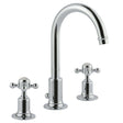 JTP 3 Tap Hole Basin Set Chrome JTP Grosvenor Cross 3 Hole Basin Mixer Tap with Swivel Spout and Pop Up Waste