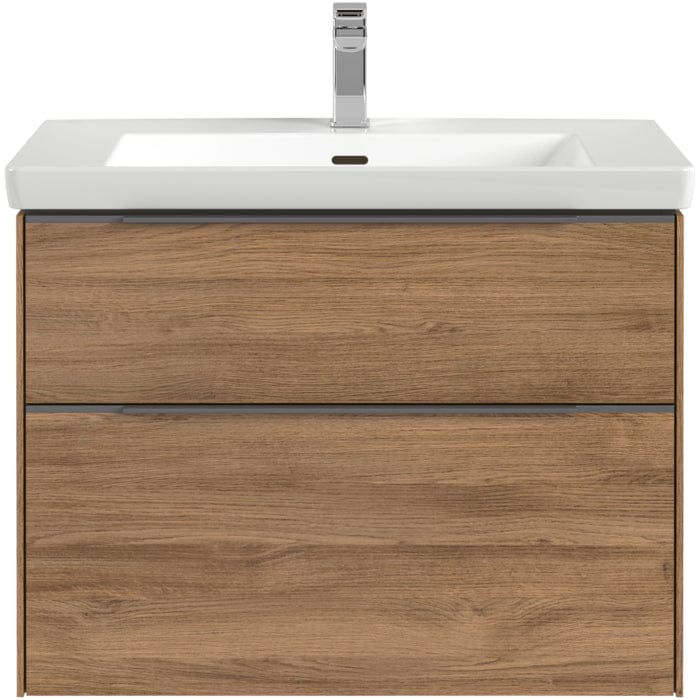 Villeroy & Boch Wall Mounted Vanity Unit Villeroy & Boch Subway 3.0 Wall Hung 800mm Two Drawer Vanity Unit with Basin