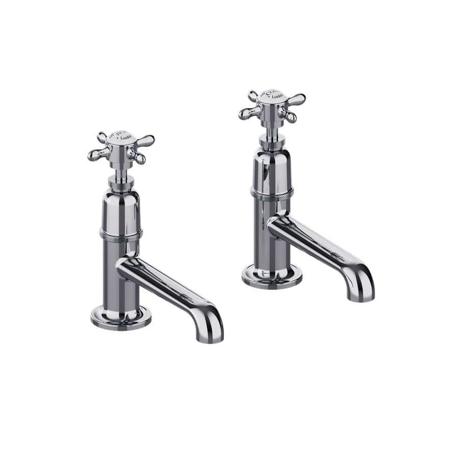 Burlington Pillar Basin Tap Chrome Burlington Guild Basin Pillar Tap with Long Nose (Pair)