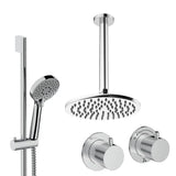 UK Bathroom Store Concealed Shower Set Crosswater Module Shower Set 2 with Riser Rail Kit and Overhead Shower