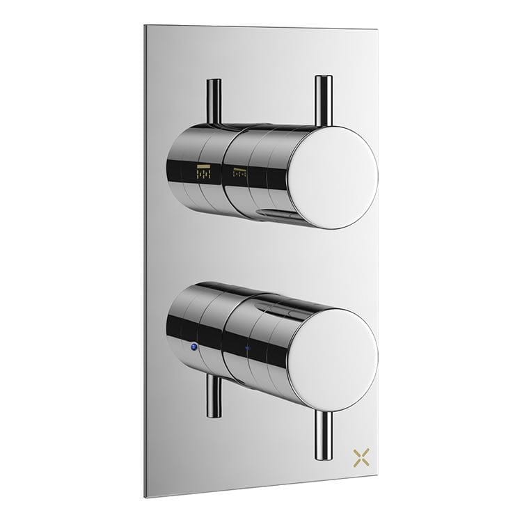 Crosswater Concealed Shower Valve Crosswater MPRO 2 Outlet, 2 Handle Portrait Concealed Thermostatic Shower Valve (Shower/Handset)