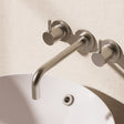 Crosswater Wall Mounted Basin Tap Brushed Nickel Crosswater MPRO 3 Hole Wall Mounted Basin Mixer Tap