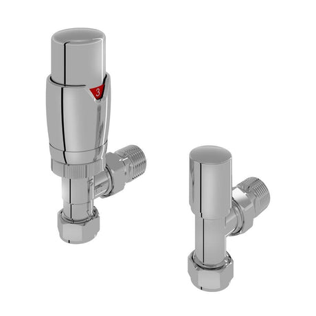 Eastbrook Radiator Valve Chrome Eastbrook Darlington Angled Thermostatic Radiator Valve with Lockshield (Pair)