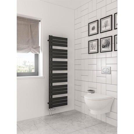Eastbrook Helmsley Straight Vertical Designer Towel Rail in Matt Black