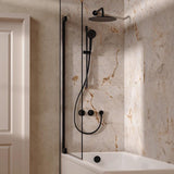 UK Bathroom Store Concealed Shower Set Crosswater Module Shower Set 7 - 3 Outlet with Riser Rail Kit, Overhead Shower and Overflow Bath Filler
