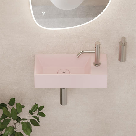 Crosswater Cloakroom Basin Pink Matt / 450 x 200mm Crosswater Beck Cloakroom Basin with Waste