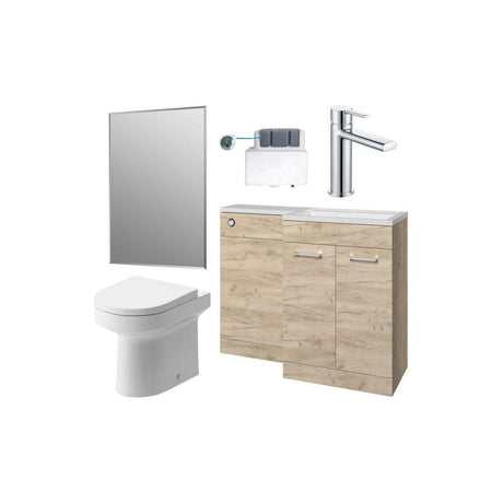 Aquarius Vanity Unit Suite Oak / Right Hand Aquarius Urbano Premium 1000mm Vanity Unit  Suite (with Back to Wall Toilet)