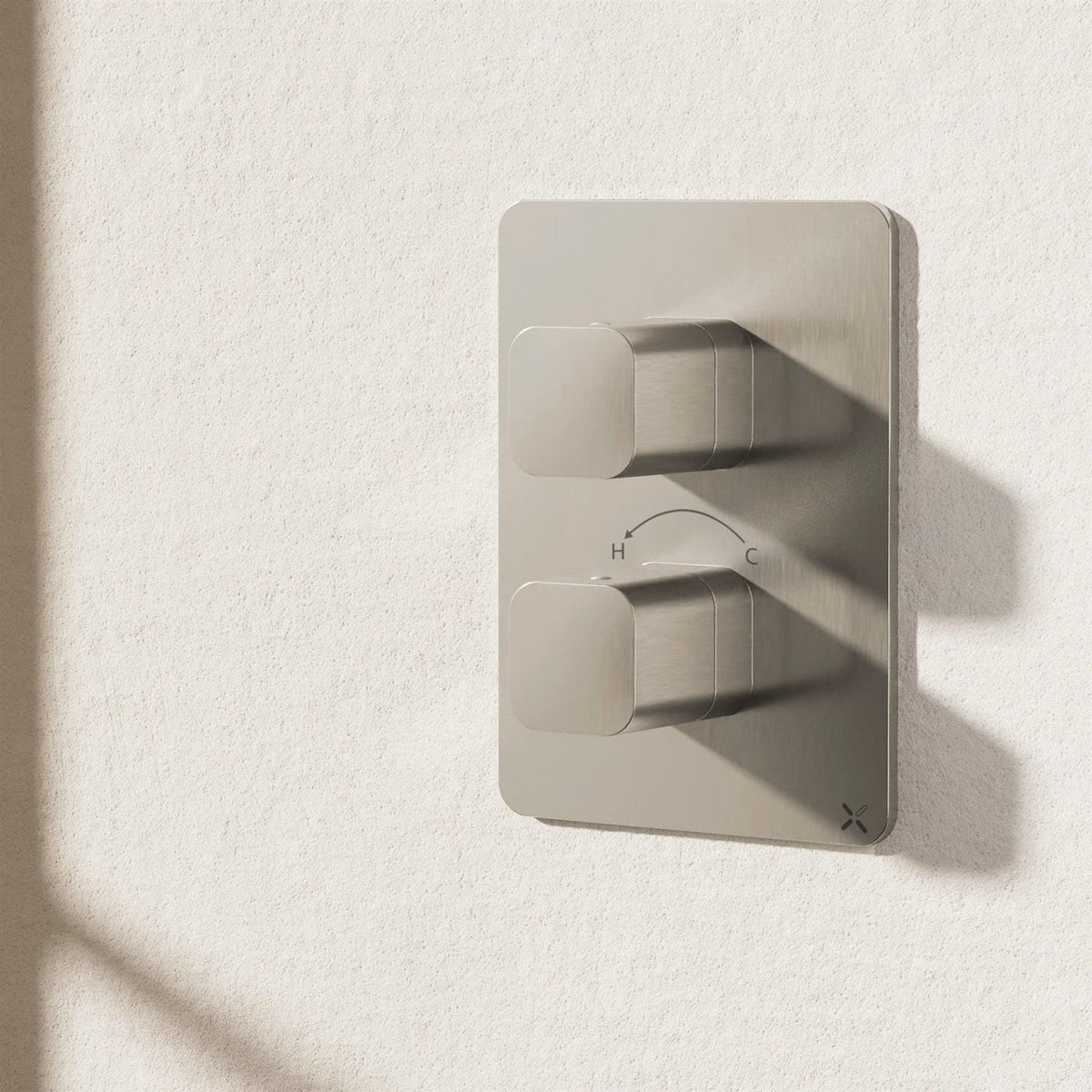 Crosswater Concealed Shower Valve Brushed Nickel Crosswater Glide II Crossbox 2 Outlet Multi-Flow Trimset