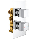 Aquarius Bathrooms Concealed Shower Set Aquarius RainLux Square 2 Outlet Shower Bundle