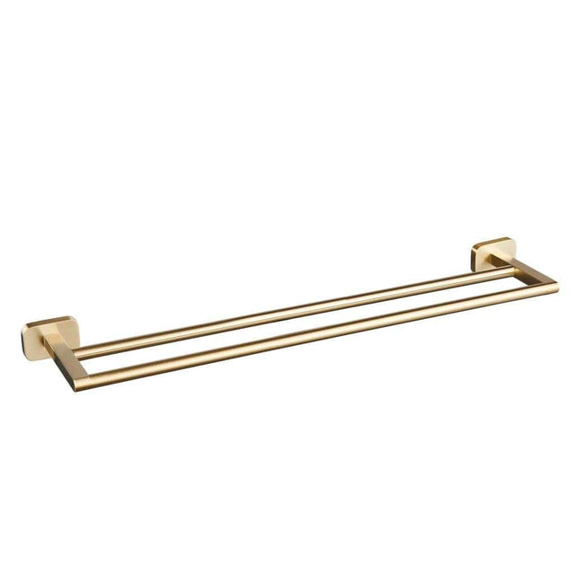 Aquarius Towel Rail Aquarius Auro Double Towel Rail in Brushed Brass