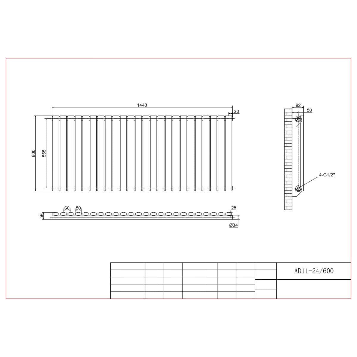Aquarius Bathrooms Column Radiator Aquarius Athens Single Horizontal Column Radiator in Anthracite