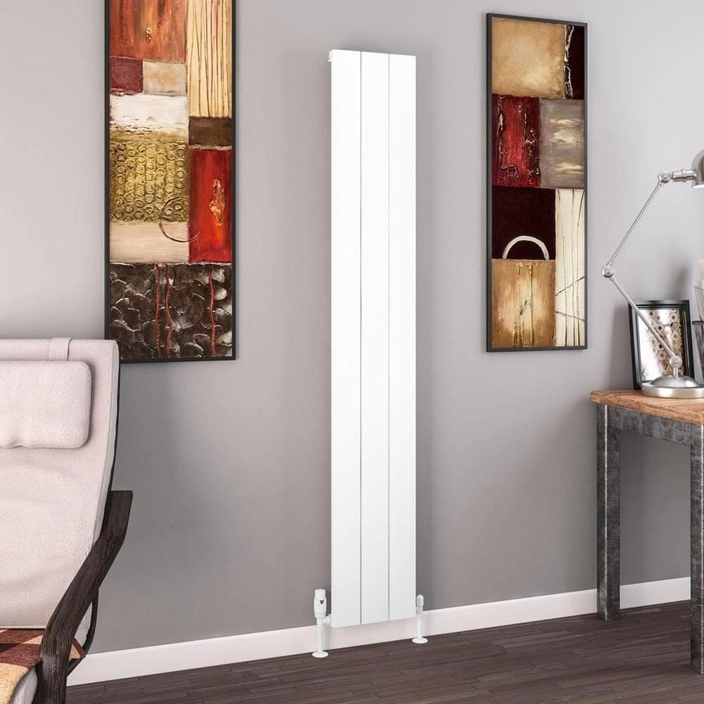 Eastbrook Panel Radiator 1800 x 280 / Dual Fuel Eastbrook Charlton Vertical Aluminium Designer Radiator in Matt White