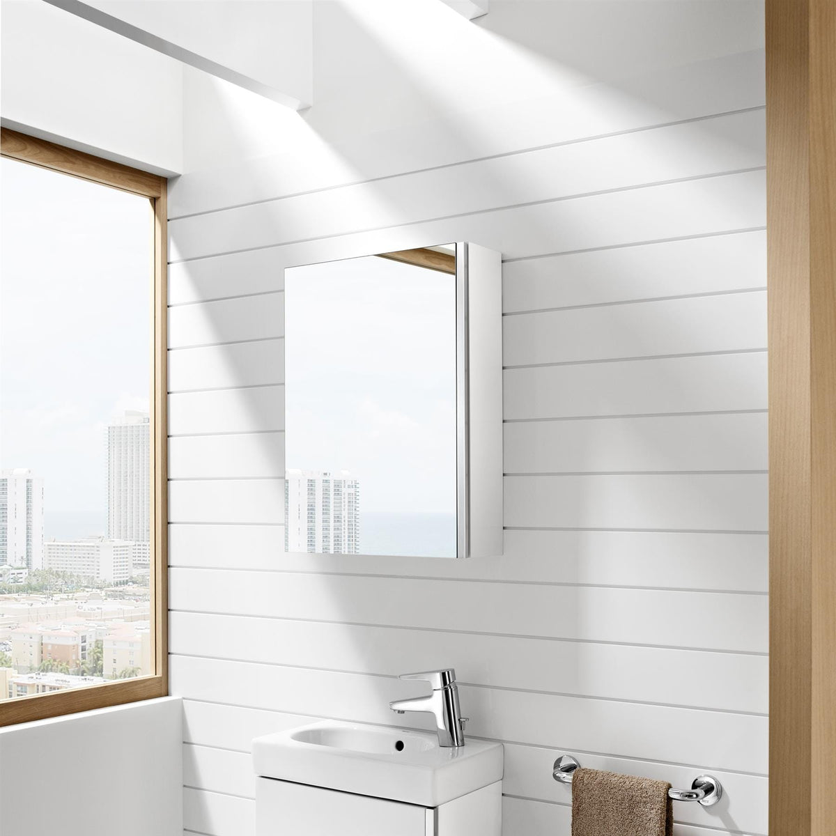 Roca Mirrored Cabinet Roca Mini Mirrored Cabinet in Gloss White