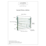 JIS Ladder Rail JIS Sussex Buxted Horizontal Stainless Steel Heated Towel Rail