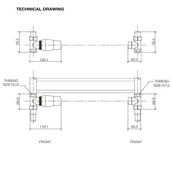 Tissino Radiator Valves Tissino Hugo2 Straight Radiator Valves with Thermostatic Head
