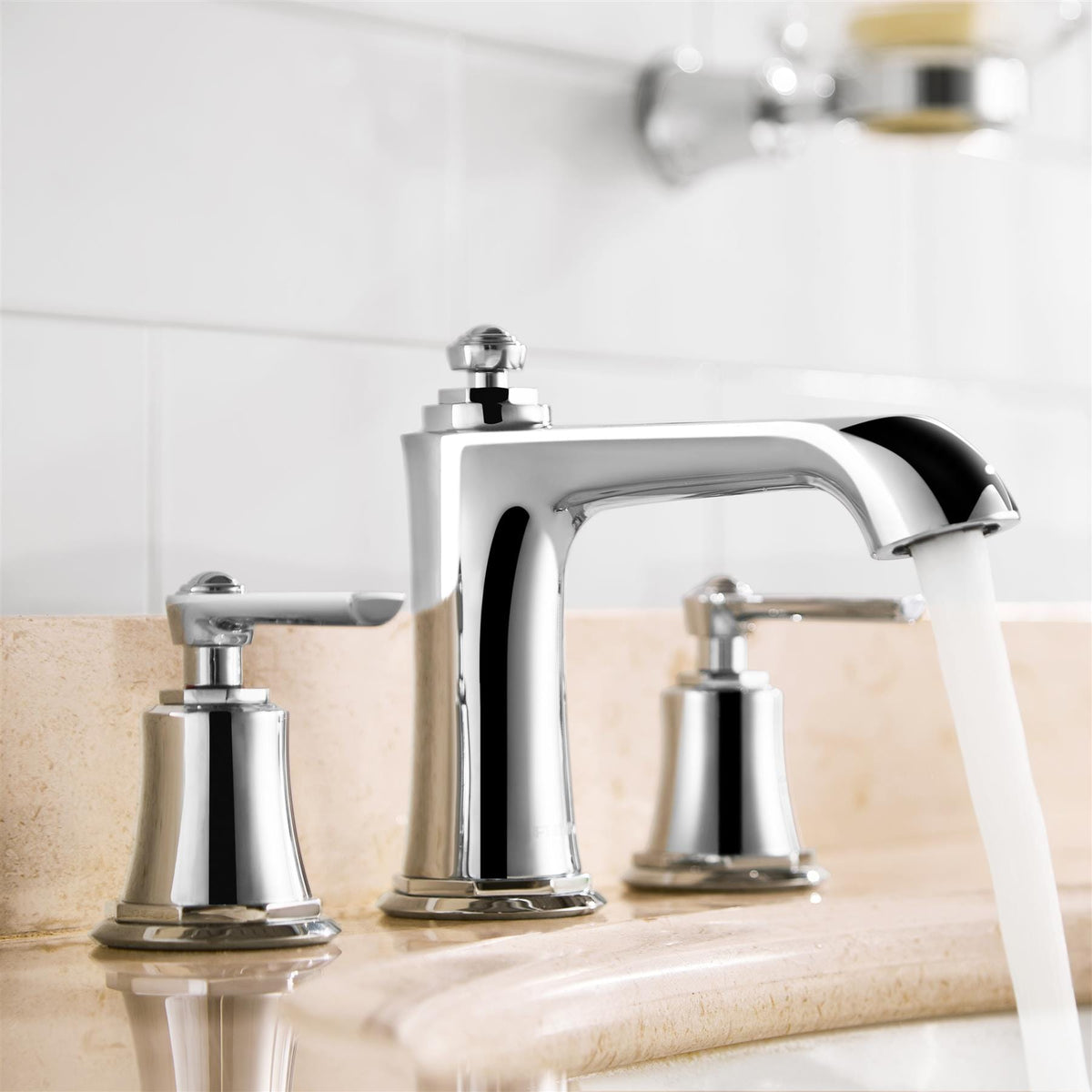 Flova 3 Tap Hole Basin Set Flova Liberty 3 Hole Basin Mixer Tap with Clicker Waste in Chrome
