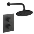 UK Bathroom Store Concealed Shower Set Matt Black / Wall Arm / 300mm Crosswater Crossbox Shower Set 1 - 1 Outlet with Fixed Overhead Shower