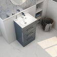 Imex Floor Standing Vanity Unit Steel Blue / White Imex Croma Floor Standing Three Door 500mm Vanity Unit with 1 Tap Hole Basin