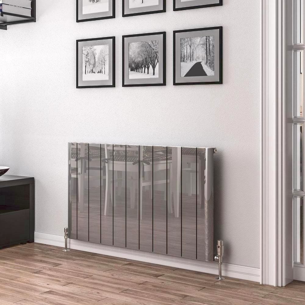 Eastbrook Panel Radiator 600 x 1040 / Electric Only Eastbrook Peretti Straight Horizontal Aluminum Radiator in Polished Aluminum