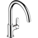 Hansgrohe Kitchen Tap Hansgrohe Vernis Blend M35 Single Lever Kitchen Mixer Tap 210 with Swivel Spout in Chrome