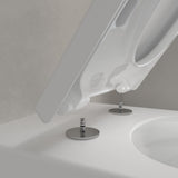 Villeroy & Boch Back To Wall Toilet Villeroy & Boch Subway 3.0 Back to Wall Toilet with Twist Flush and  Soft Close Toilet Seat in Matt Stone White