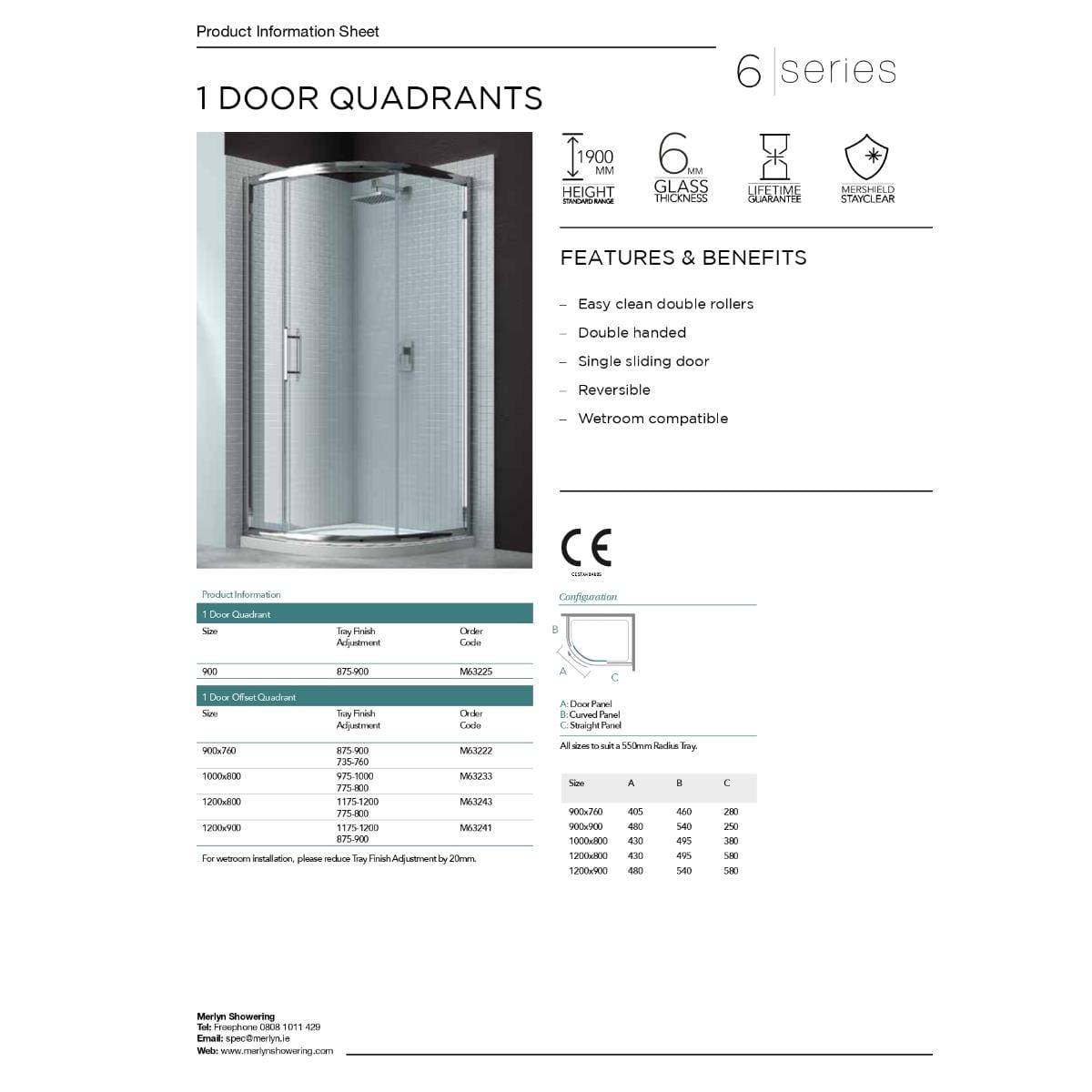 Merlyn Quadrant Shower Enclosure Merlyn Series 6 1 Door Offset Quandrant Shower Enclosure