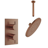 Crosswater Concealed Shower Set Brushed Bronze / Ceiling Arm / 300mm Crosswater Design 2 Handle 1 Outlet Shower Set